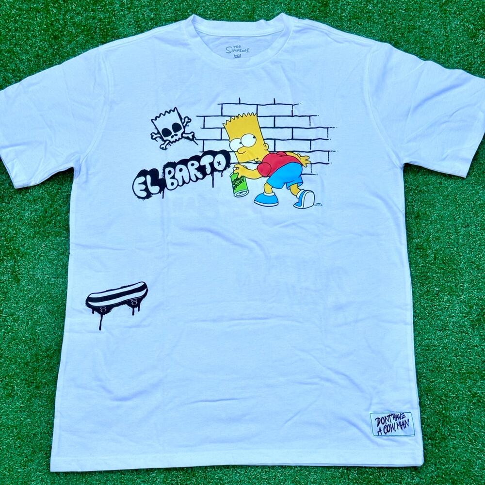 The Simpsons El Barto T Shirt White Graphic Tee Bart Simpson